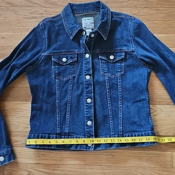 Old Navy Stretch Denim Jean Jacket Women's Size Medium - Picture 9 of 14